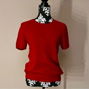 JACLYN SMITH Luxe 2-Ply Cashmere Cherry Red Vintage Knit Sweater